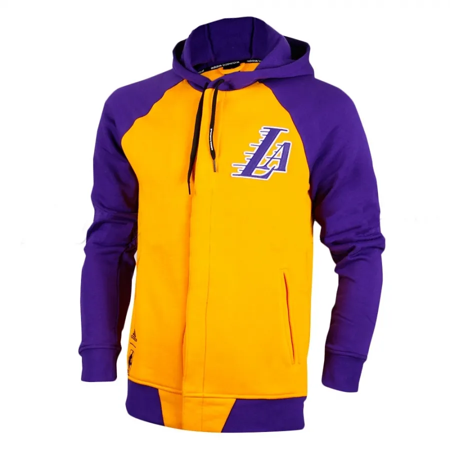 Adidas Sudadera FZ Washed L.A Lakers (Amarillo/purpura)