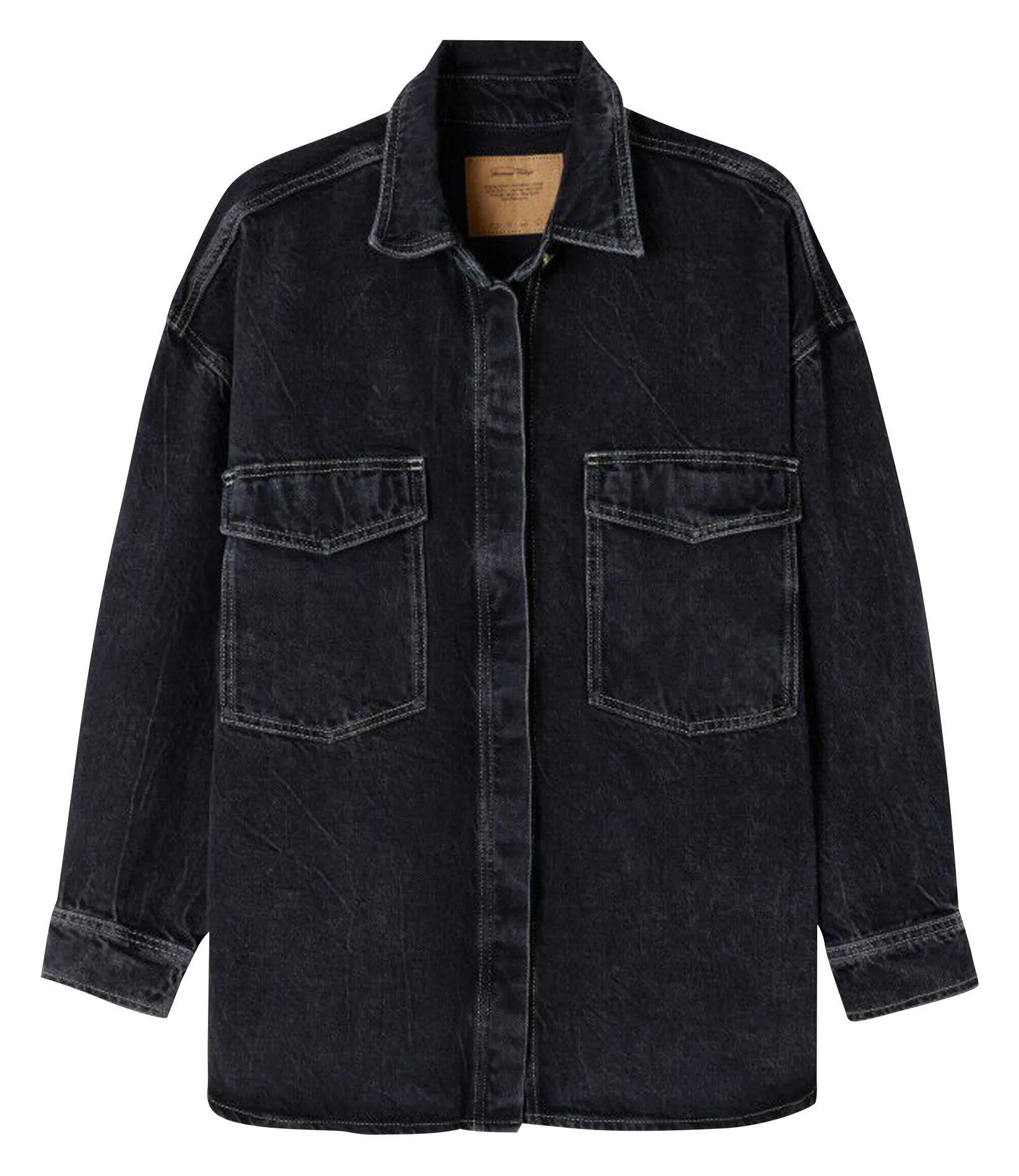 AMERICAN VINTAGE YOPDAY-B - Camisa larga oversize de algodón en negro