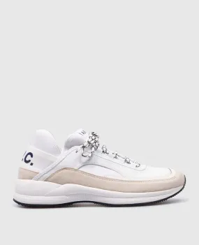 A.P.C White Run Round combo sneakers with logo