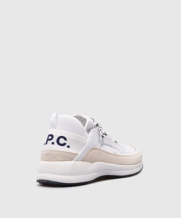 A.P.C White Run Round combo sneakers with logo