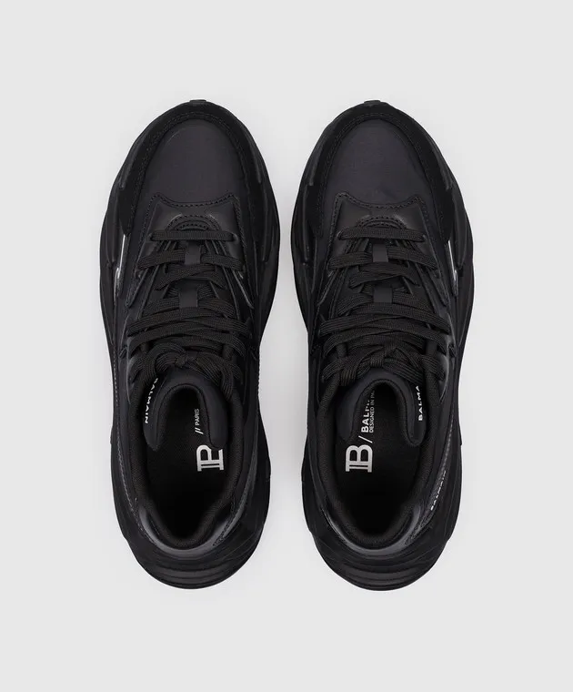 Balmain Black Run-Row combo sneakers