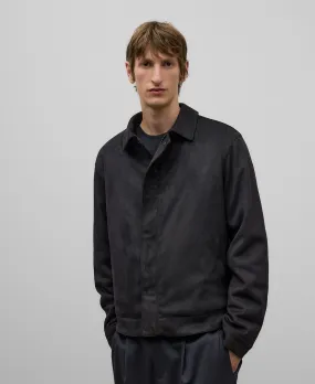 Black faux suede jacket man