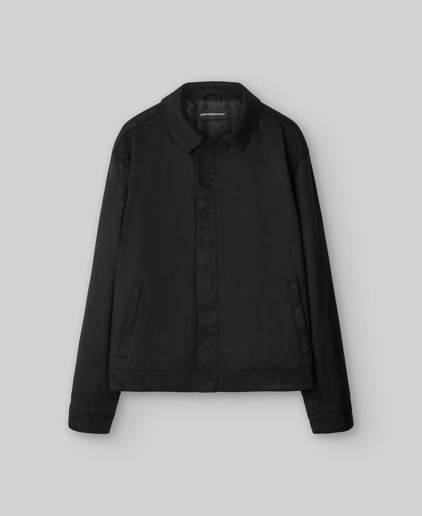 Black faux suede jacket man