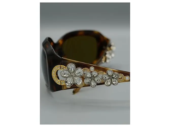 Bulgari Gafas de Sol con Pedrería Castaño 