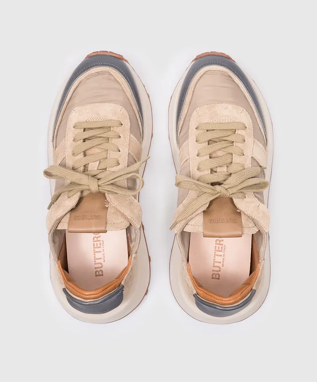 BUTTERO Beige Futura X combination sneakers