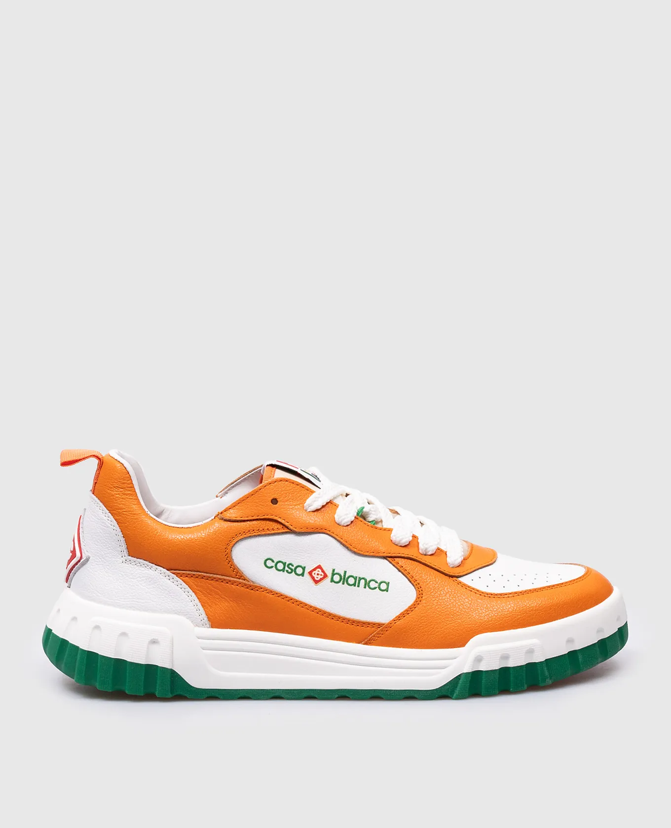 Casablanca The Court orange leather sneakers with logo