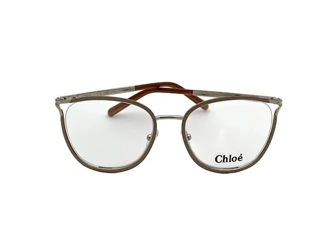 Chloé Gafas Ópticas Montura Dorada Desnuda Gris 