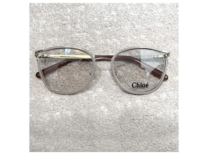 Chloé Gafas Ópticas Montura Dorada Desnuda Gris 