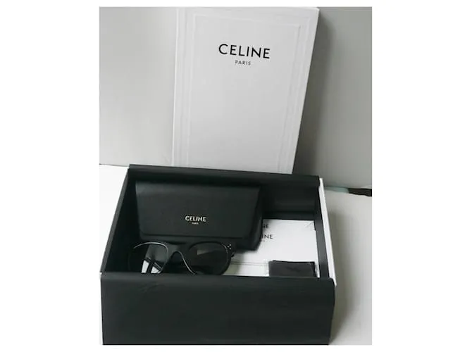 Céline CELINE - GAFAS DE SOL OJO DE GATO003 ACETATO CON LENTES MINERALES NEGRO muy buen estado 