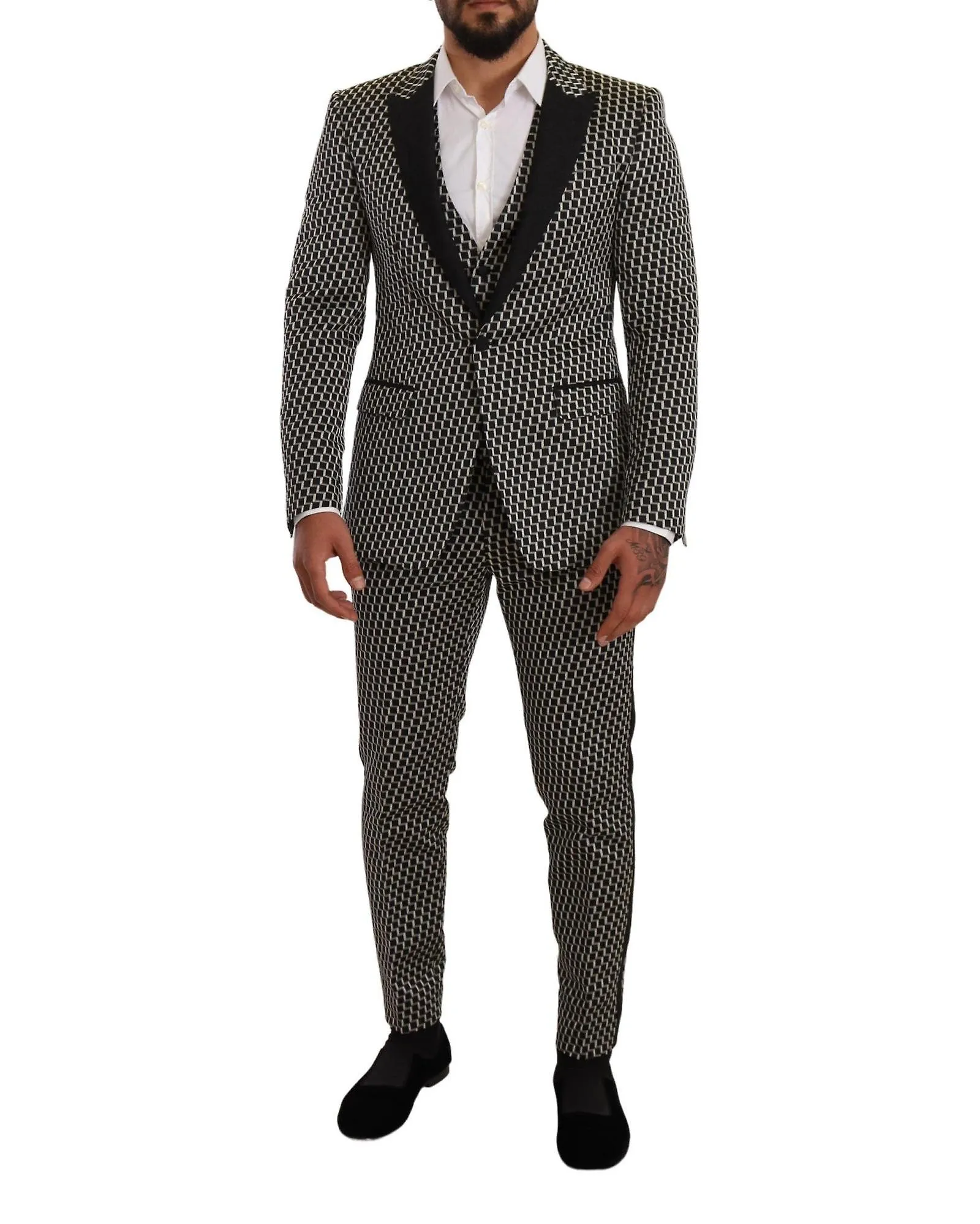 Dolce & Gabbana Check Pattern Three Piece Suit