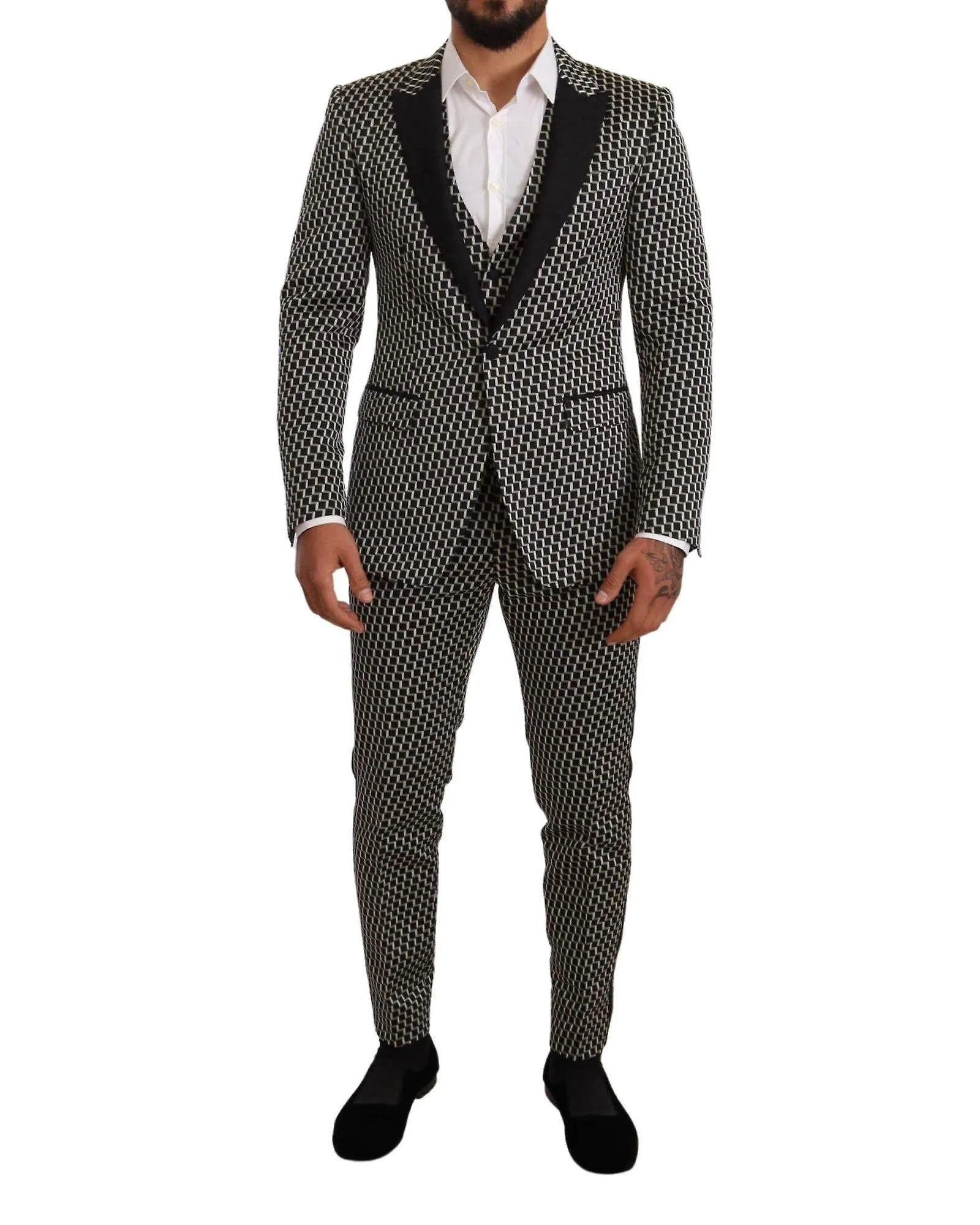 Dolce & Gabbana Check Pattern Three Piece Suit