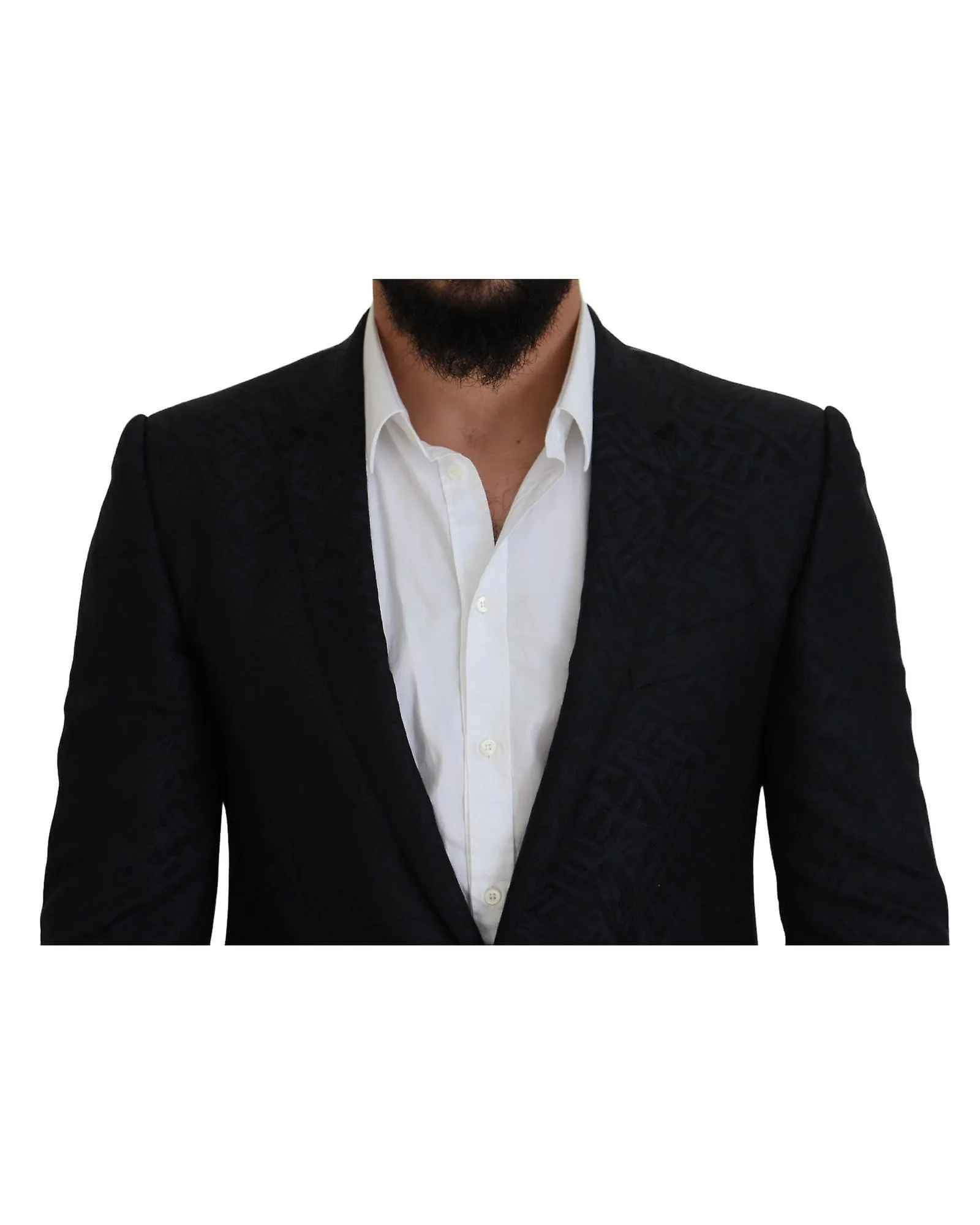 Dolce & Gabbana Dark  Slim Fit Suit with Silk Wool Blend