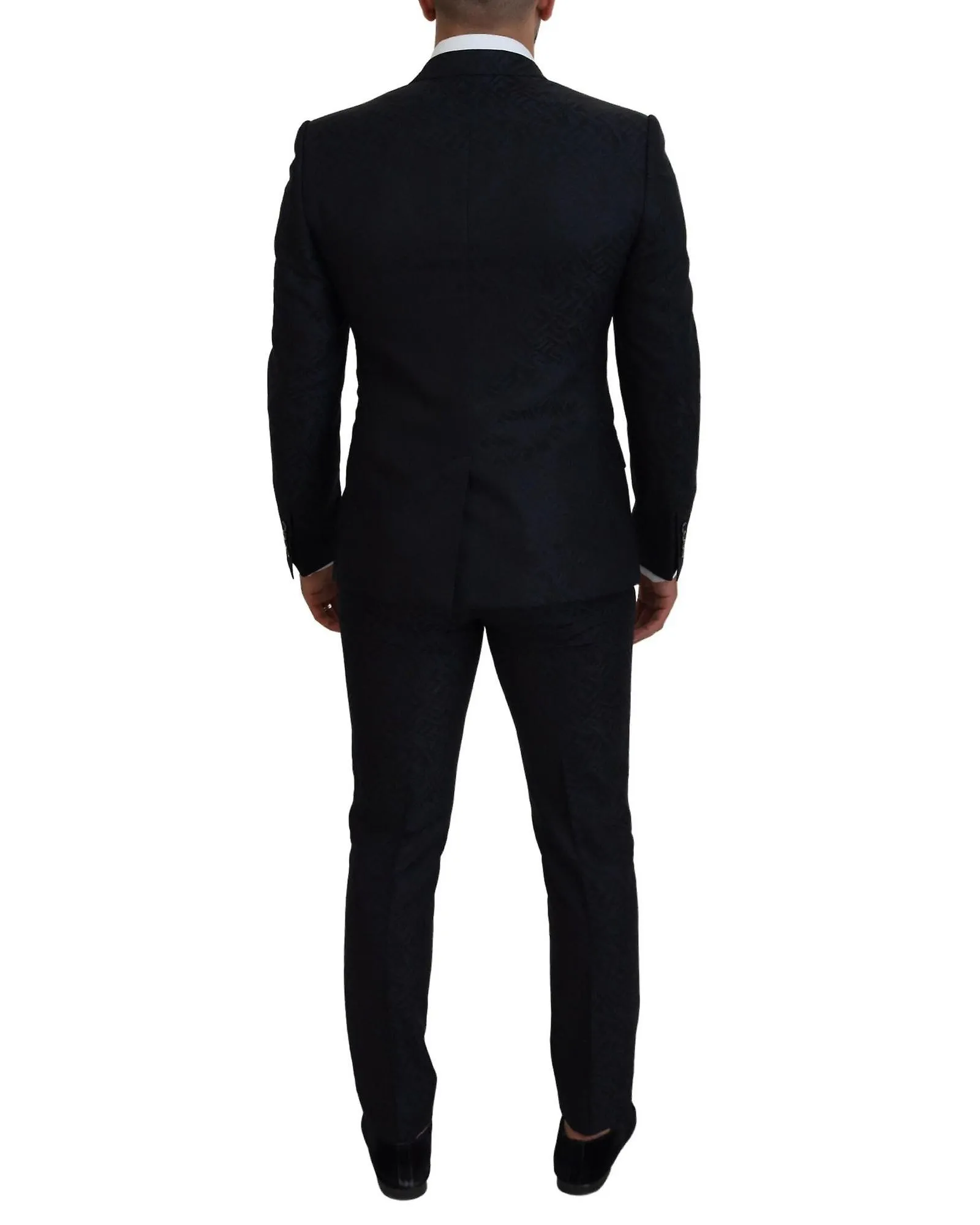 Dolce & Gabbana Dark  Slim Fit Suit with Silk Wool Blend