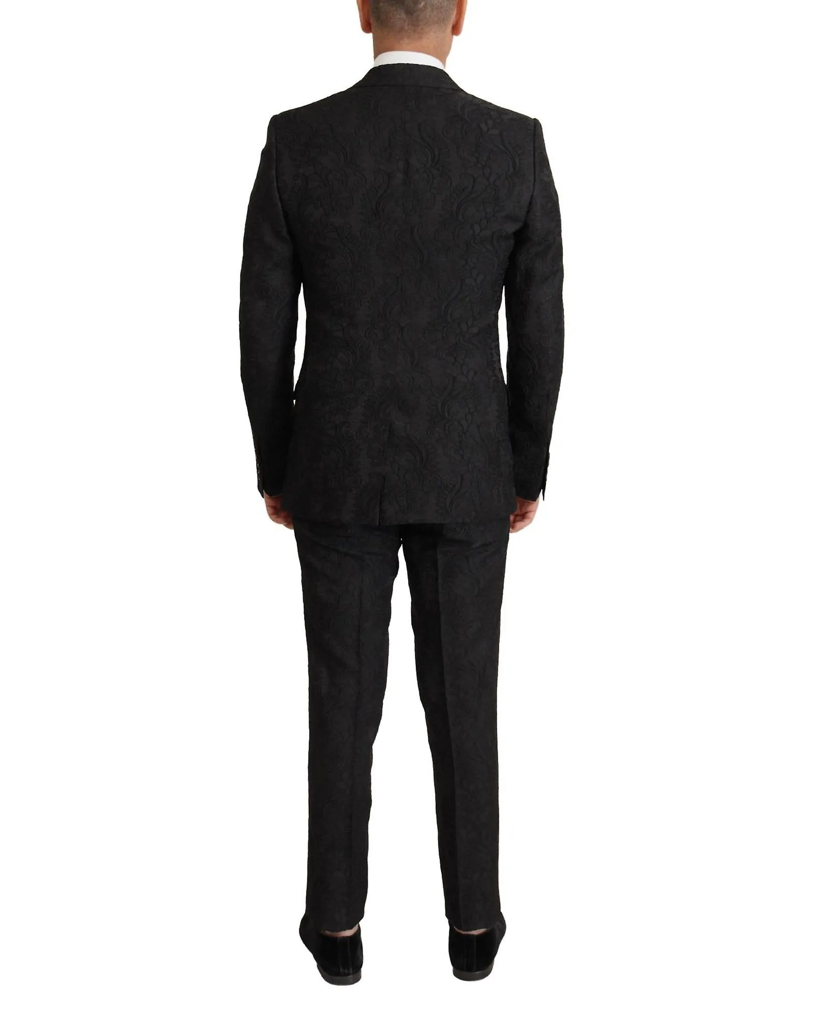 Dolce & Gabbana Glitter Two-Piece Suit with Floral Pattern