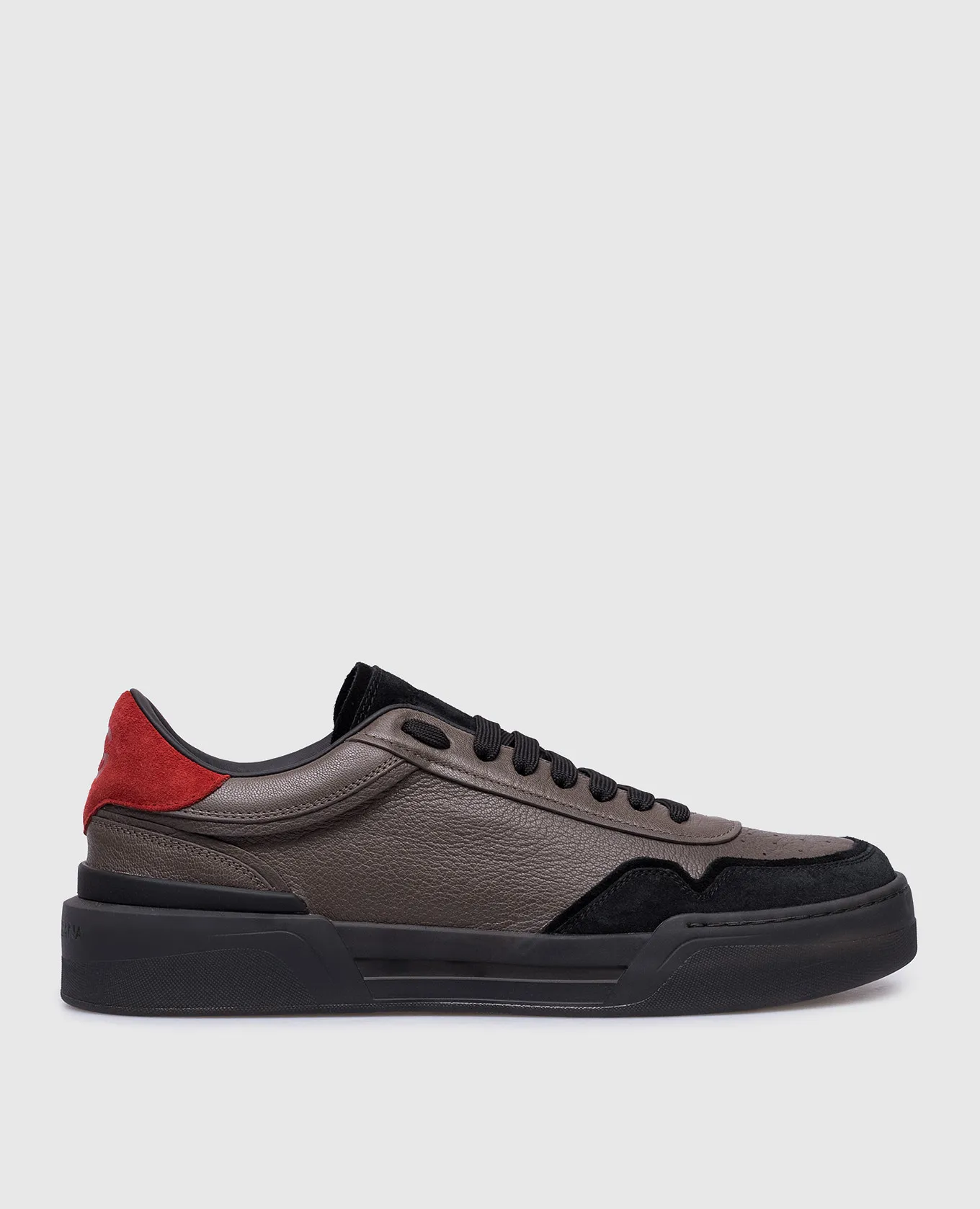 Dolce&Gabbana Brown leather sneakers from New Roma with logo