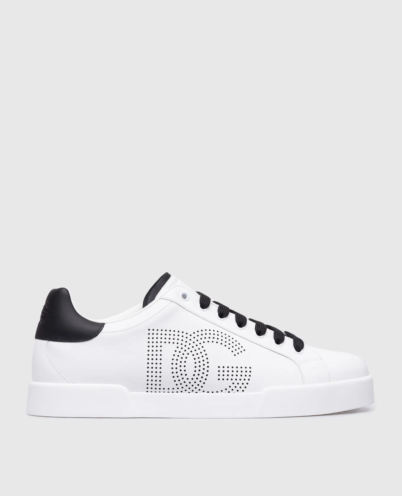 Dolce&Gabbana Portofino white leather sneakers with perforations