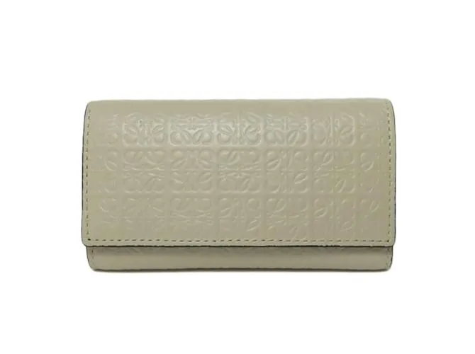 Estuche para llaves con patrón de anagrama Loewe Repeat Beige 