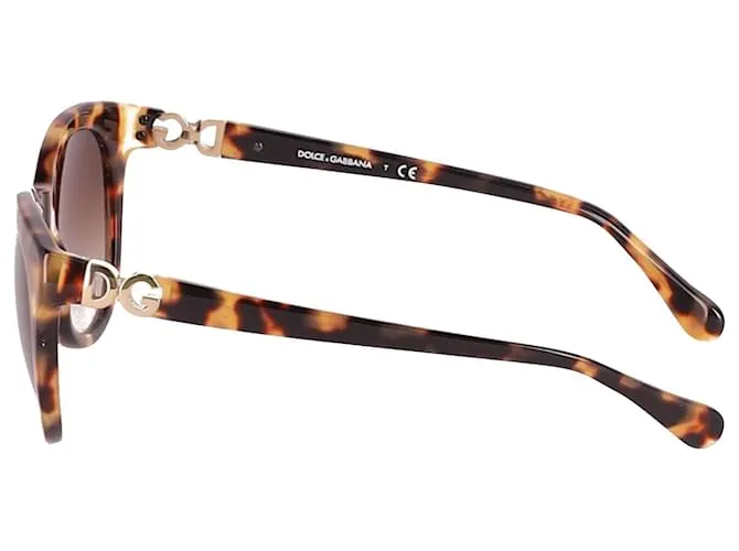 Gafas de sol con estampado de carey en acetato marrón de Dolce & Gabbana 