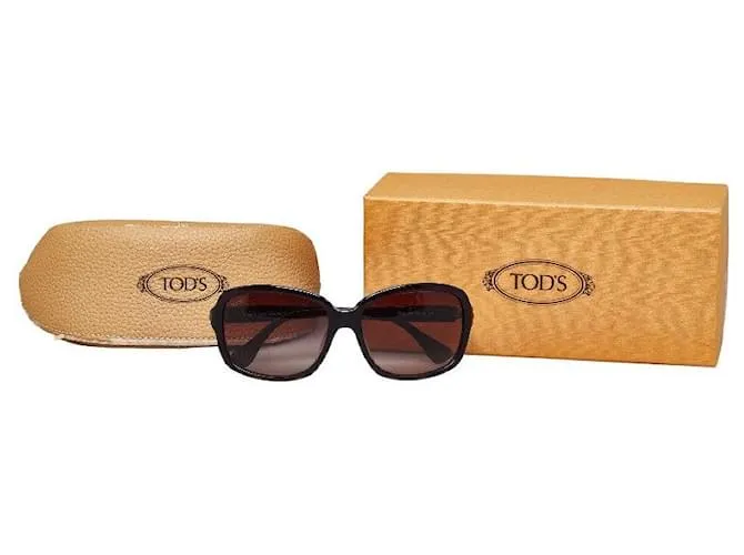 Gafas de sol de plástico Tod's 58-16 130 en excelente estado Castaño 