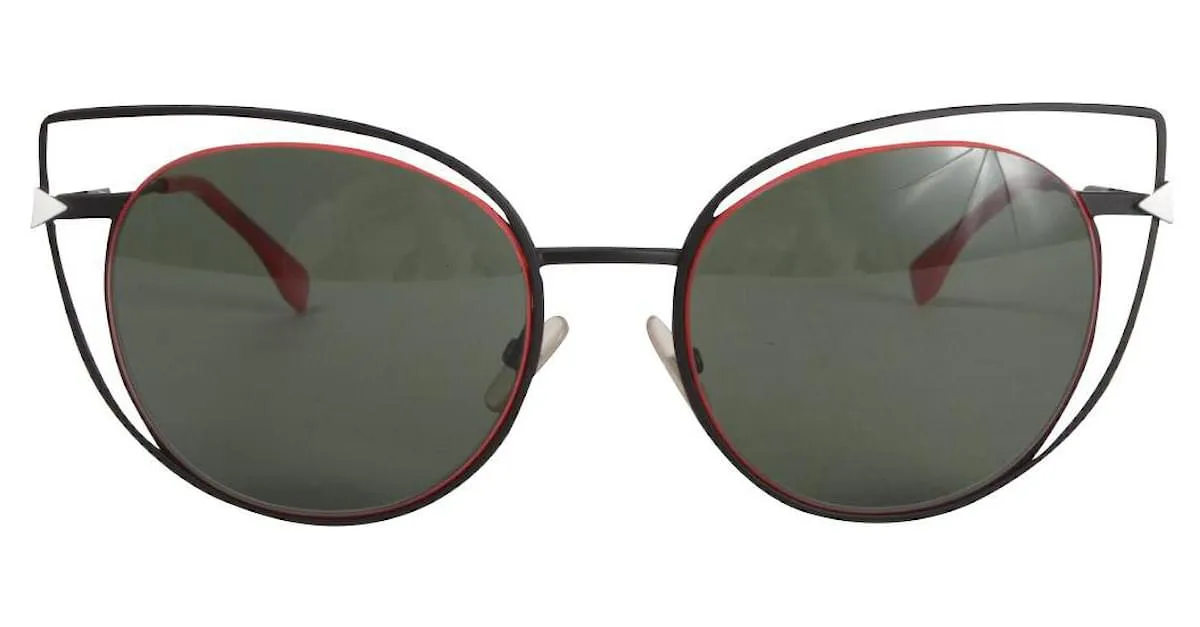 gafas de sol ojo de gato fendi Negro Metálico 