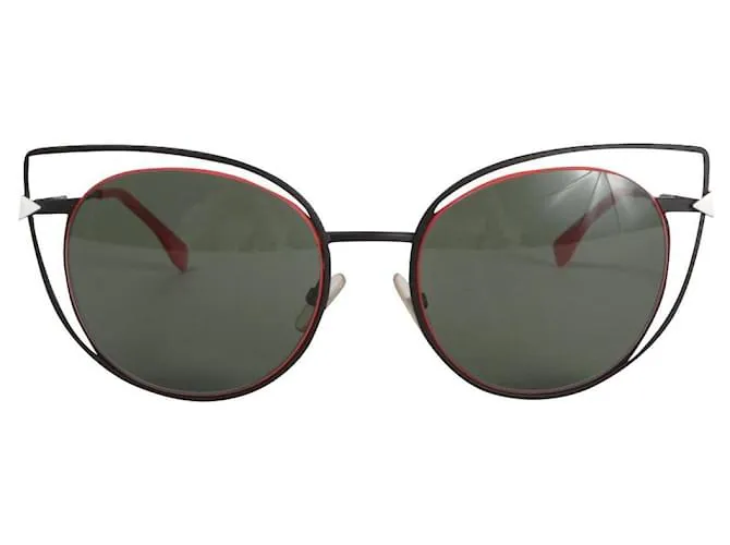 gafas de sol ojo de gato fendi Negro Metálico 