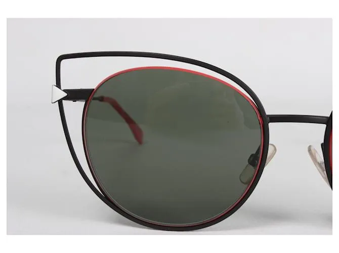 gafas de sol ojo de gato fendi Negro Metálico 