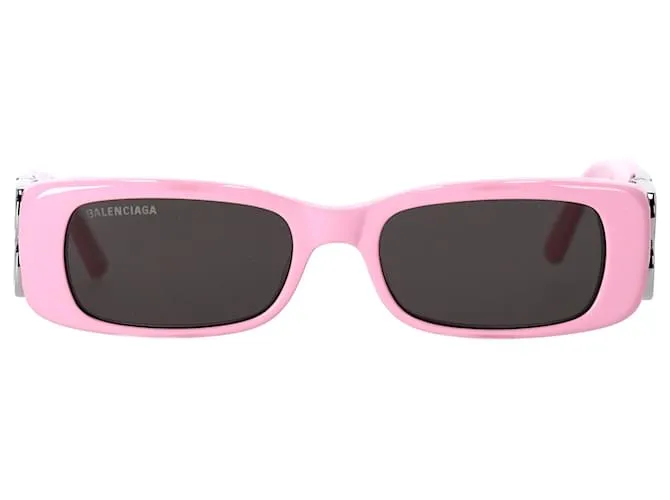 Gafas de sol rectangulares Balenciaga BB0096S-012 en acetato rosa Castaño 