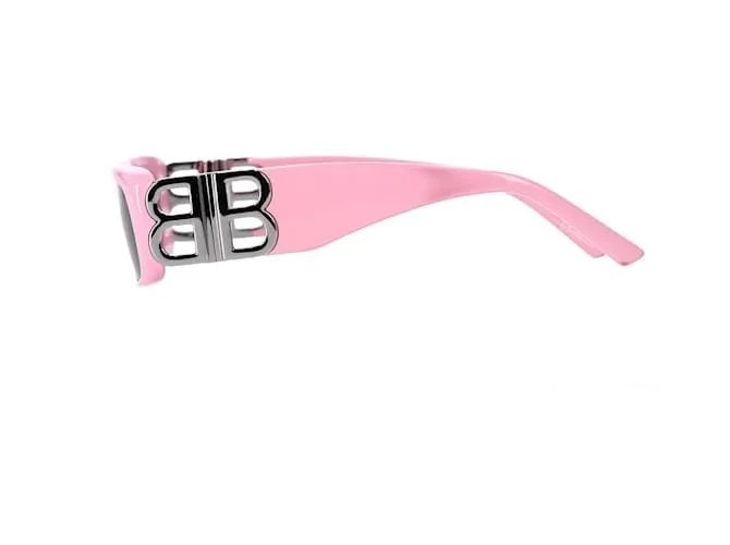 Gafas de sol rectangulares Balenciaga BB0096S-012 en acetato rosa Castaño 