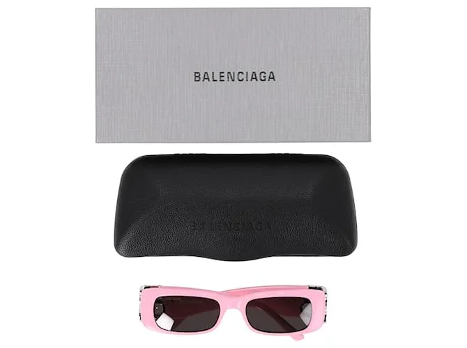 Gafas de sol rectangulares Balenciaga BB0096S-012 en acetato rosa Castaño 