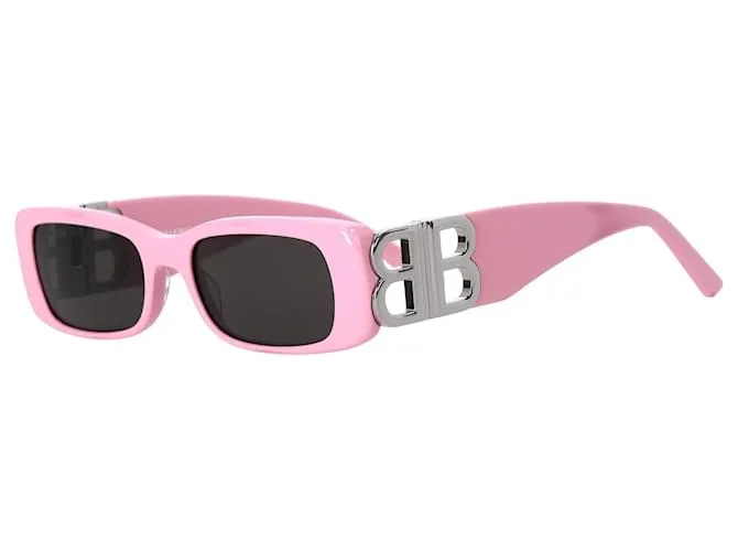 Gafas de sol rectangulares Balenciaga BB0096S-012 en acetato rosa Castaño 