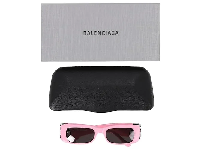 Gafas de sol rectangulares Balenciaga BB0096S-012 en acetato rosa Castaño 