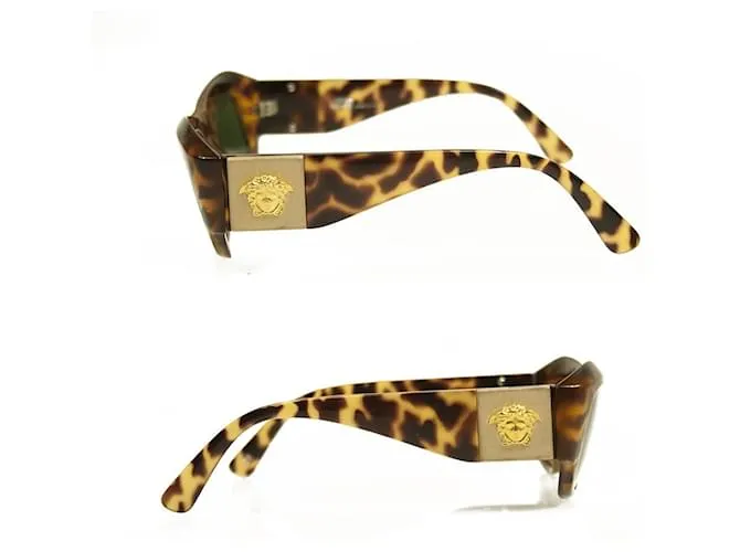 Gianni Versace95 Gafas de sol raras de Medusa en tono dorado marrón tortuga vintage Castaño 