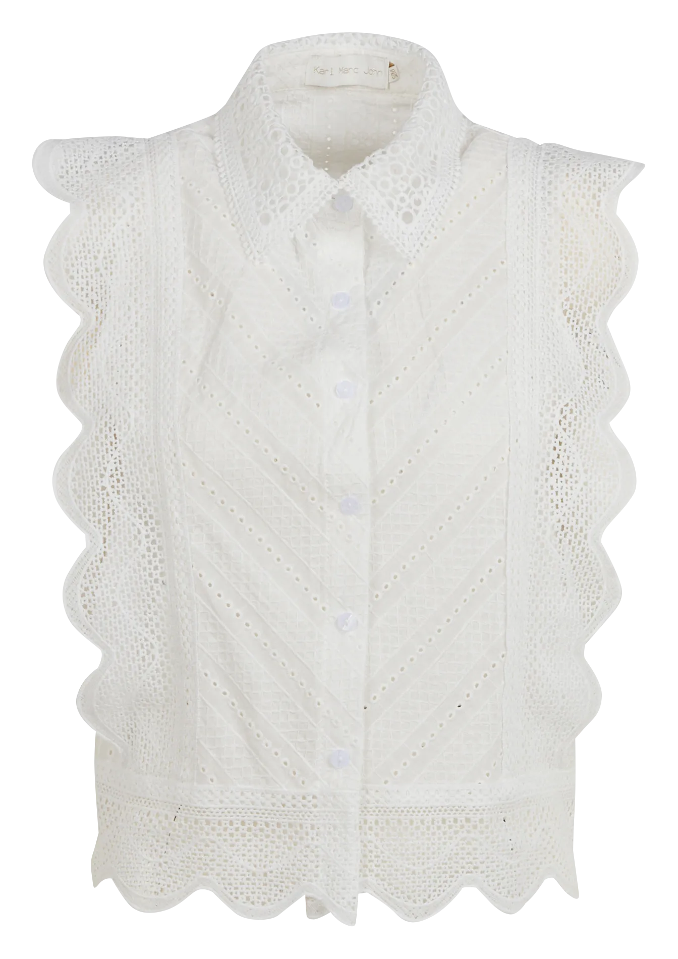 KARL MARC JOHN CHELLE - Camisa clásica bordada de algodón en blanco