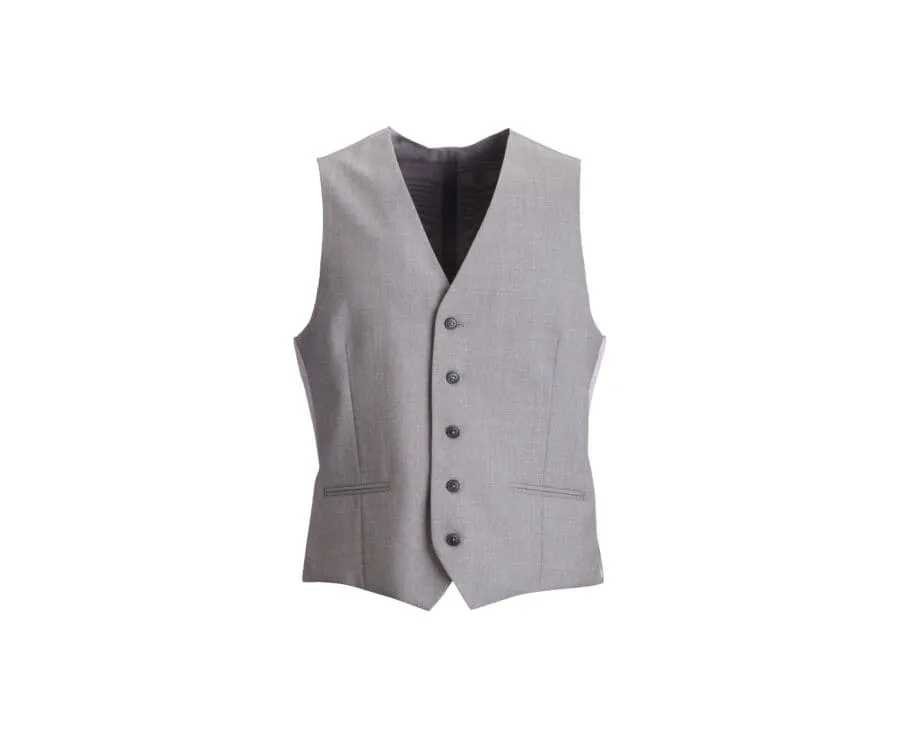 Men's Taupe melange Suit Waistcoat - LAZARE