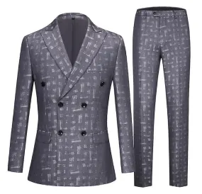 Men's 2 Piece Suit Slim Fit Double Breasted