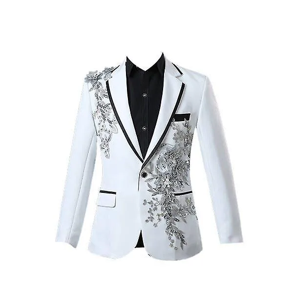 Men's Two-piece Suit Stage Performance Costume Sequin Embroidered Wedding Suit