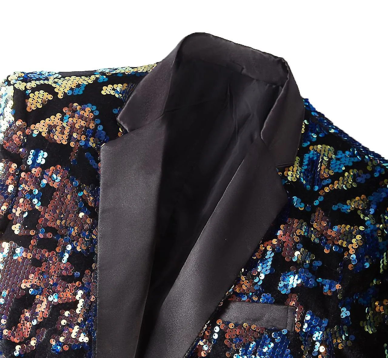 Mens One Button Sequin Dress Suit Party Festival Tuxedo