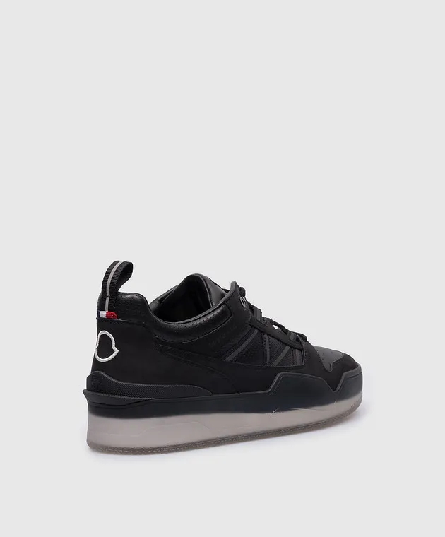 Moncler Black logo Pivot leather sneakers