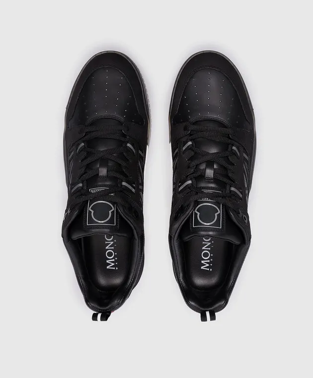 Moncler Black logo Pivot leather sneakers