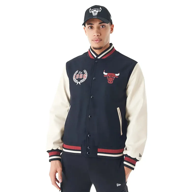 New Era NBA Chicago Bulls INJ Lifestyle Varsity Jacket "Black "