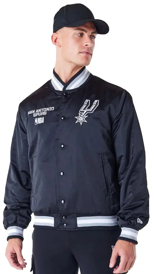 New Era NBA Milwaukee Bucks Satin Bomber Jacket "Black"