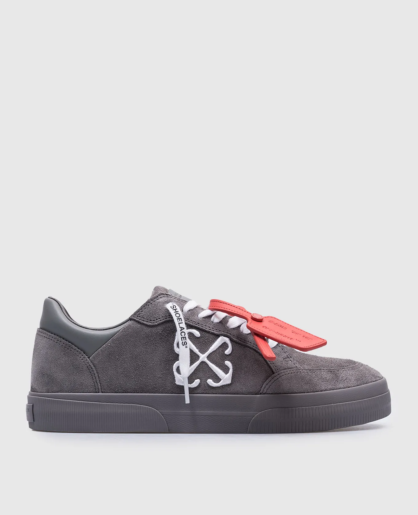 Off-White New Low Vulcanized gray suede sneakers with logo