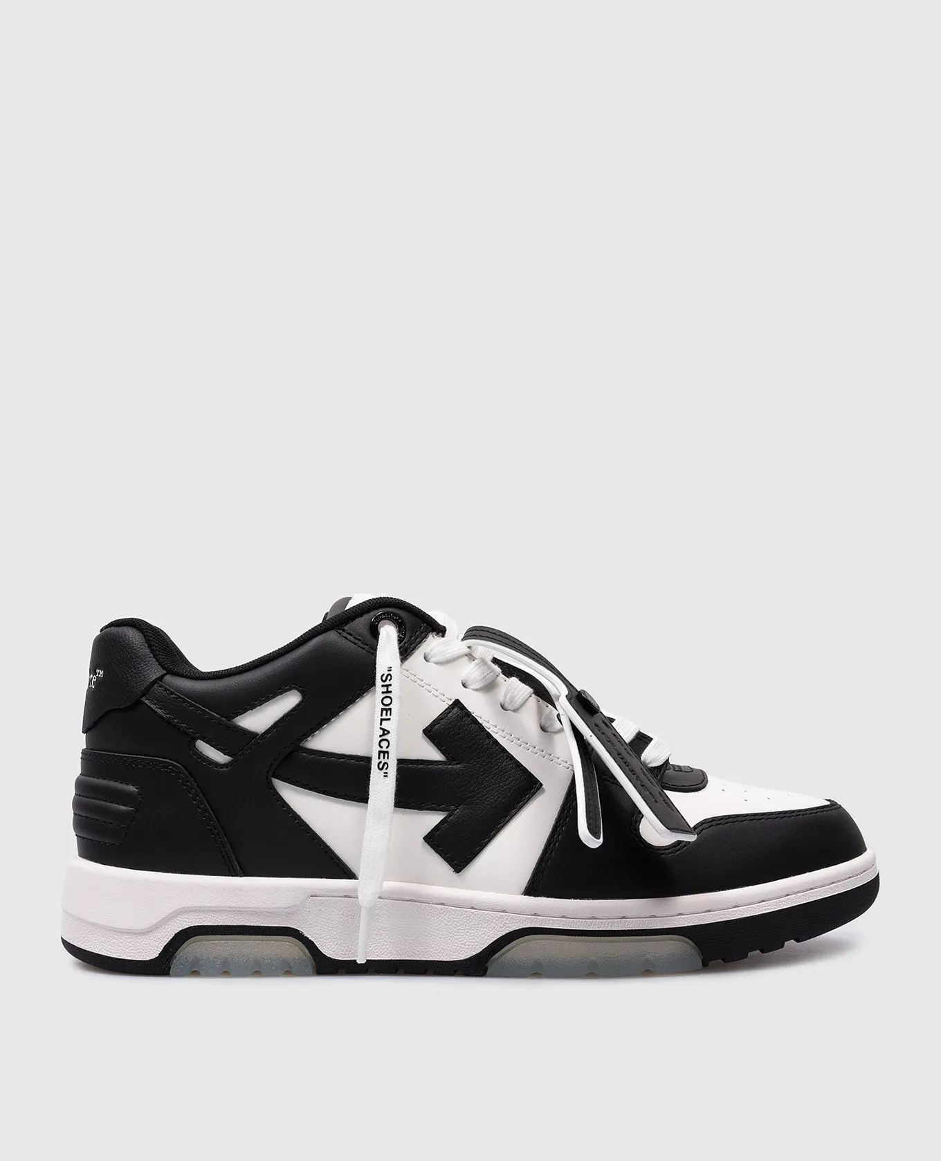 Off-White OUT OF OFFICE black leather sneakers with a logo