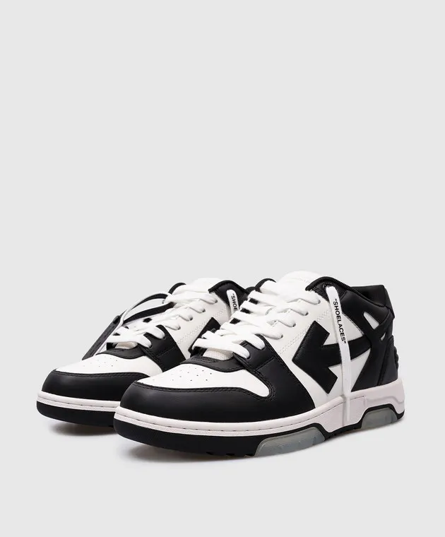 Off-White OUT OF OFFICE black leather sneakers with a logo