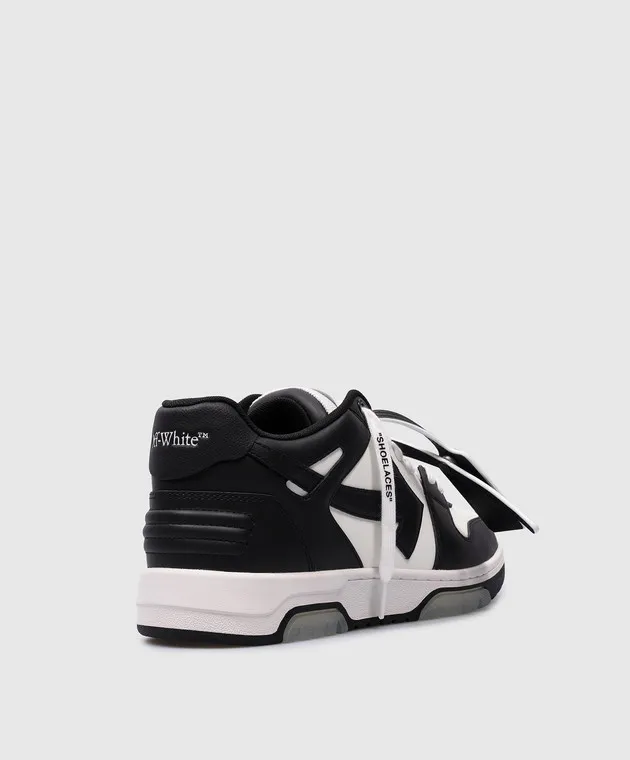 Off-White OUT OF OFFICE black leather sneakers with a logo