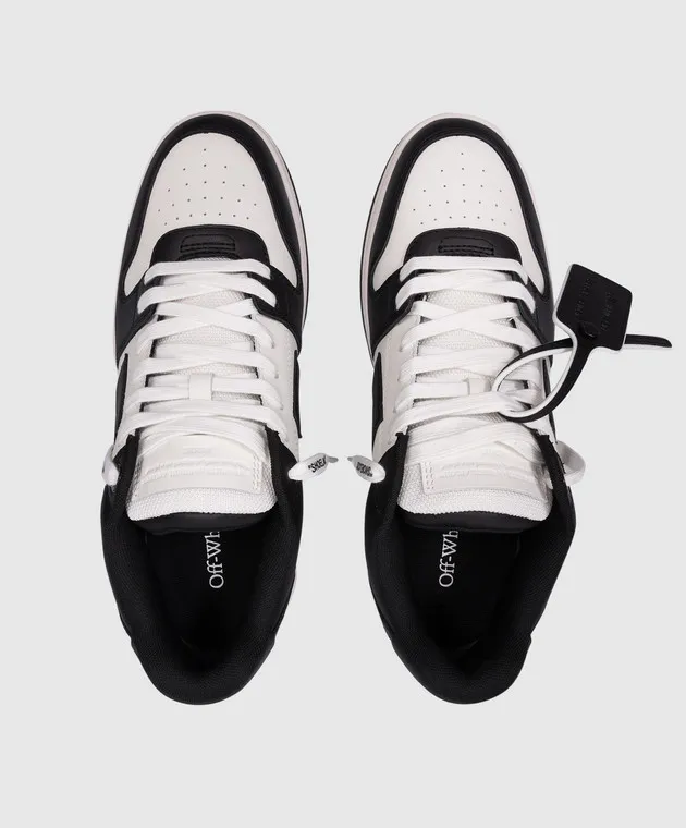 Off-White OUT OF OFFICE black leather sneakers with a logo