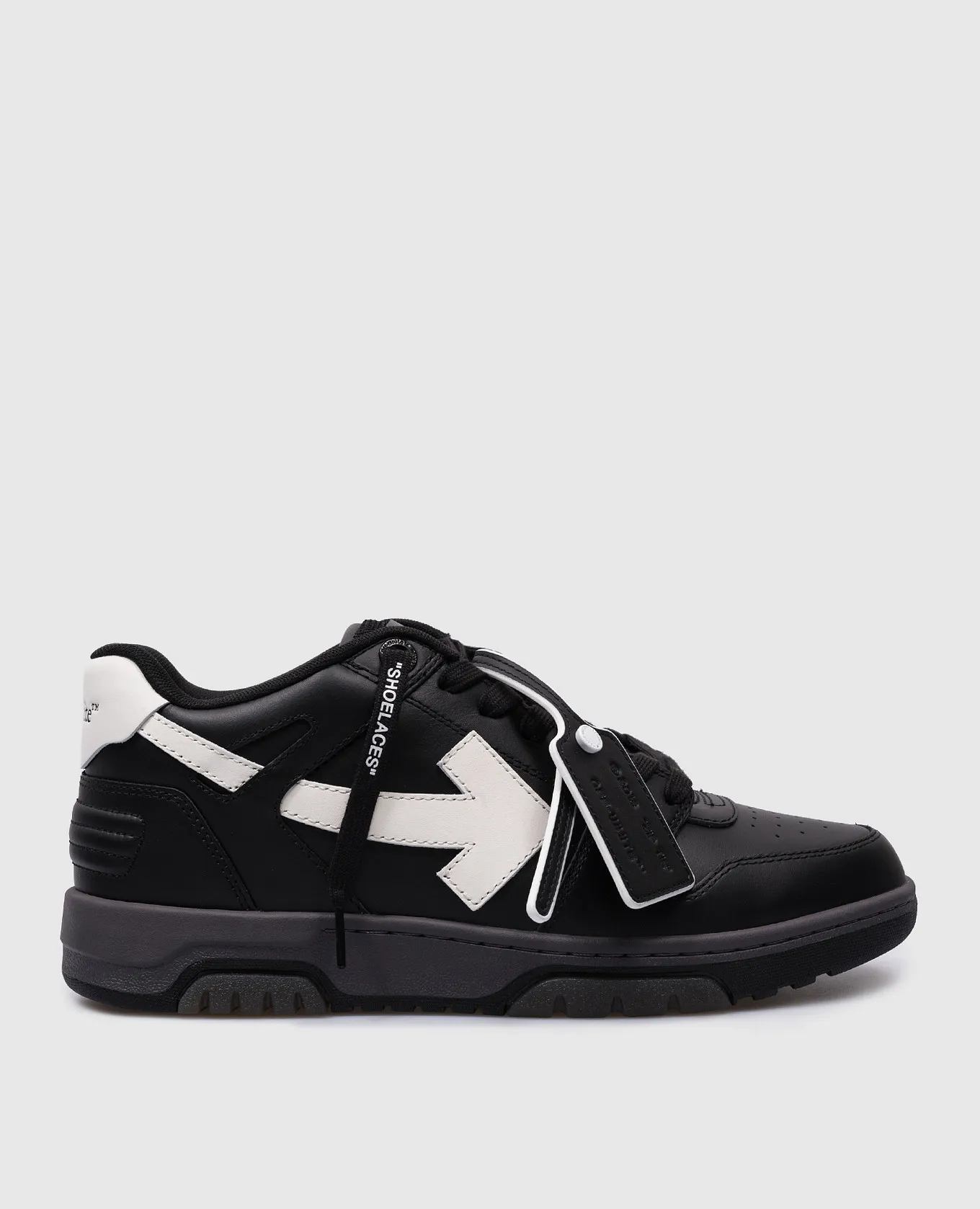 Off-White OUT OF OFFICE black leather sneakers with contrasting logo