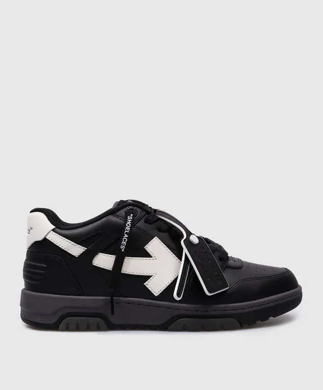 Off-White OUT OF OFFICE black leather sneakers with contrasting logo