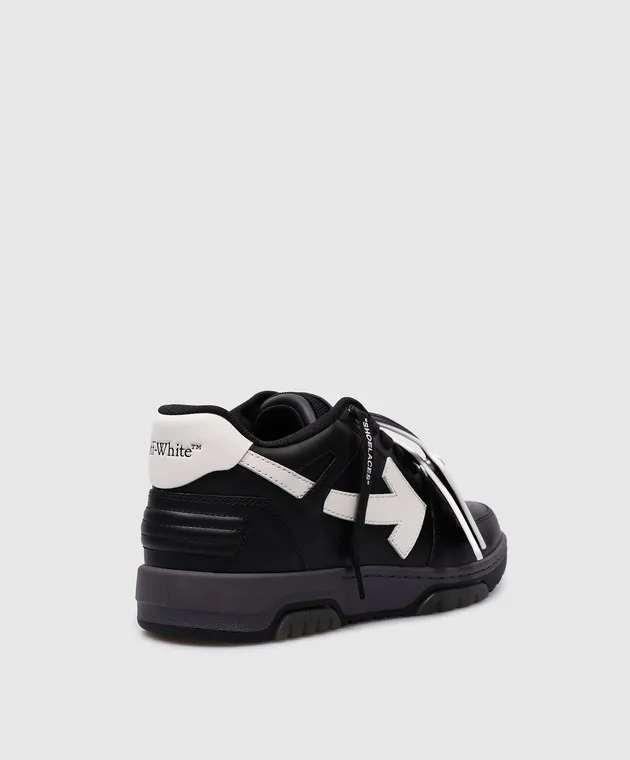 Off-White OUT OF OFFICE black leather sneakers with contrasting logo