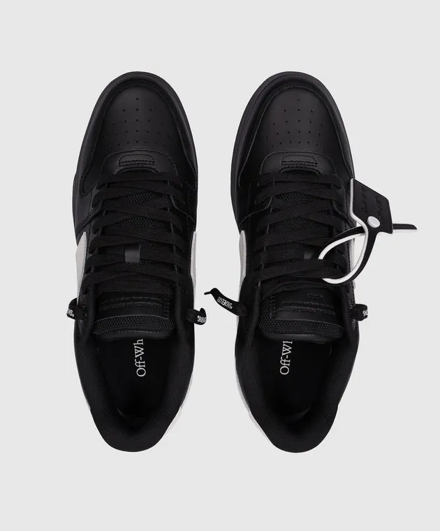 Off-White OUT OF OFFICE black leather sneakers with contrasting logo